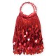 Evening Bag - Dangling Sequined & Beaded – Red – BG-80085RD